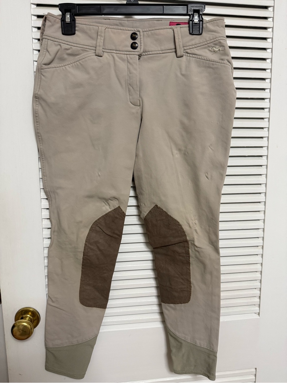 RJ Classics Prestige Tan Riding Breeches with Brown Knee Patches